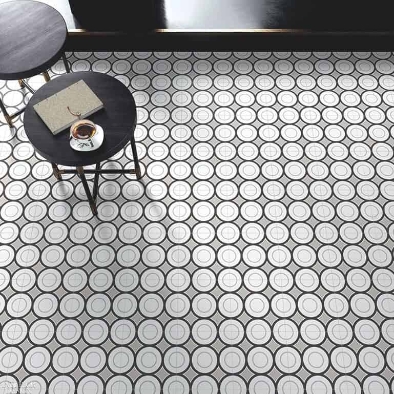 Patch Work Black & White 05 Pattern Tile