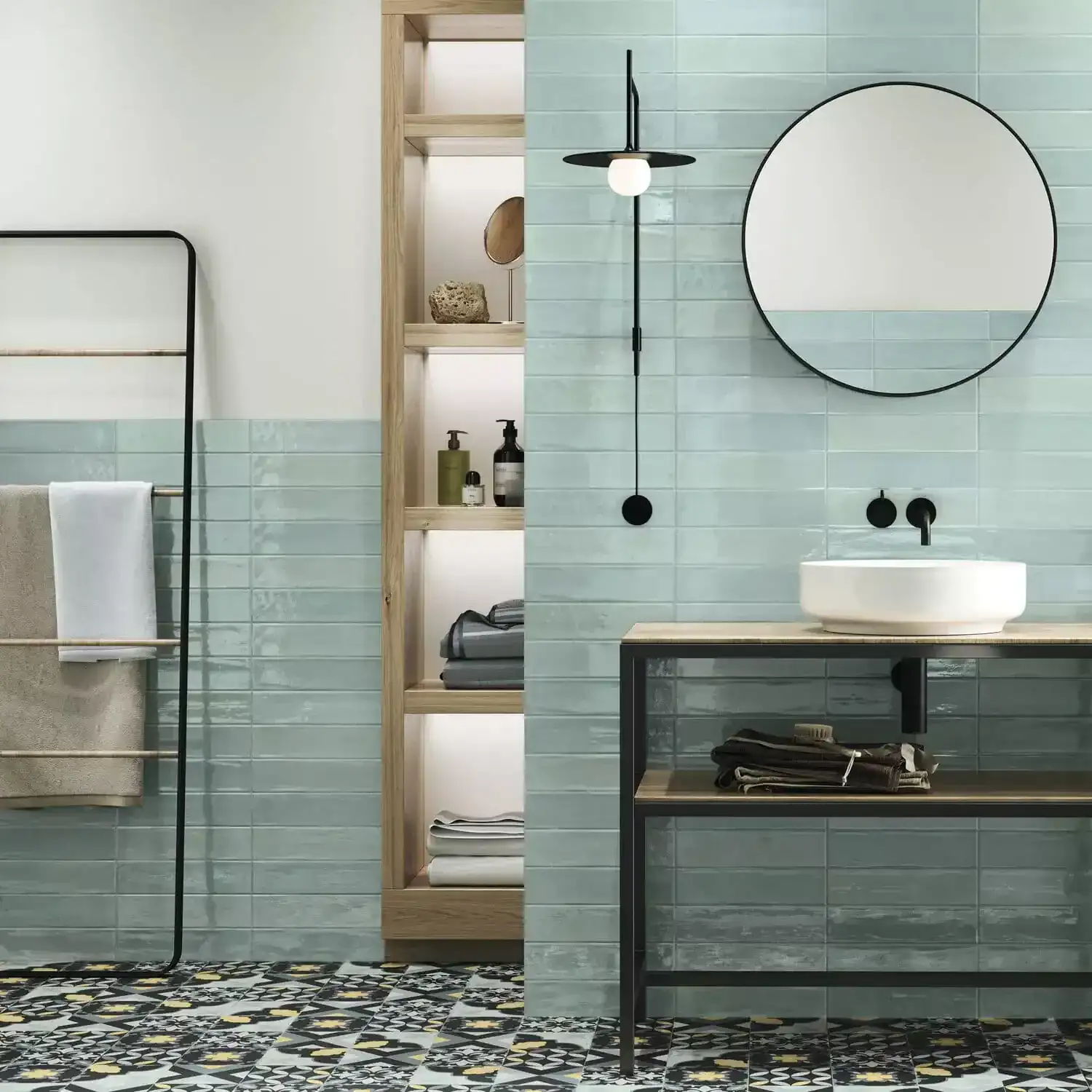 Mud Series Light Green Subway/Wall Tile