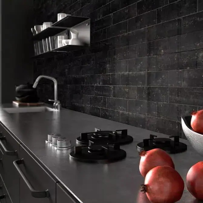 Norai Black Porcelain Wall Tile