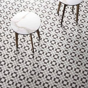 Patch Work Black & White 02 Pattern Tile